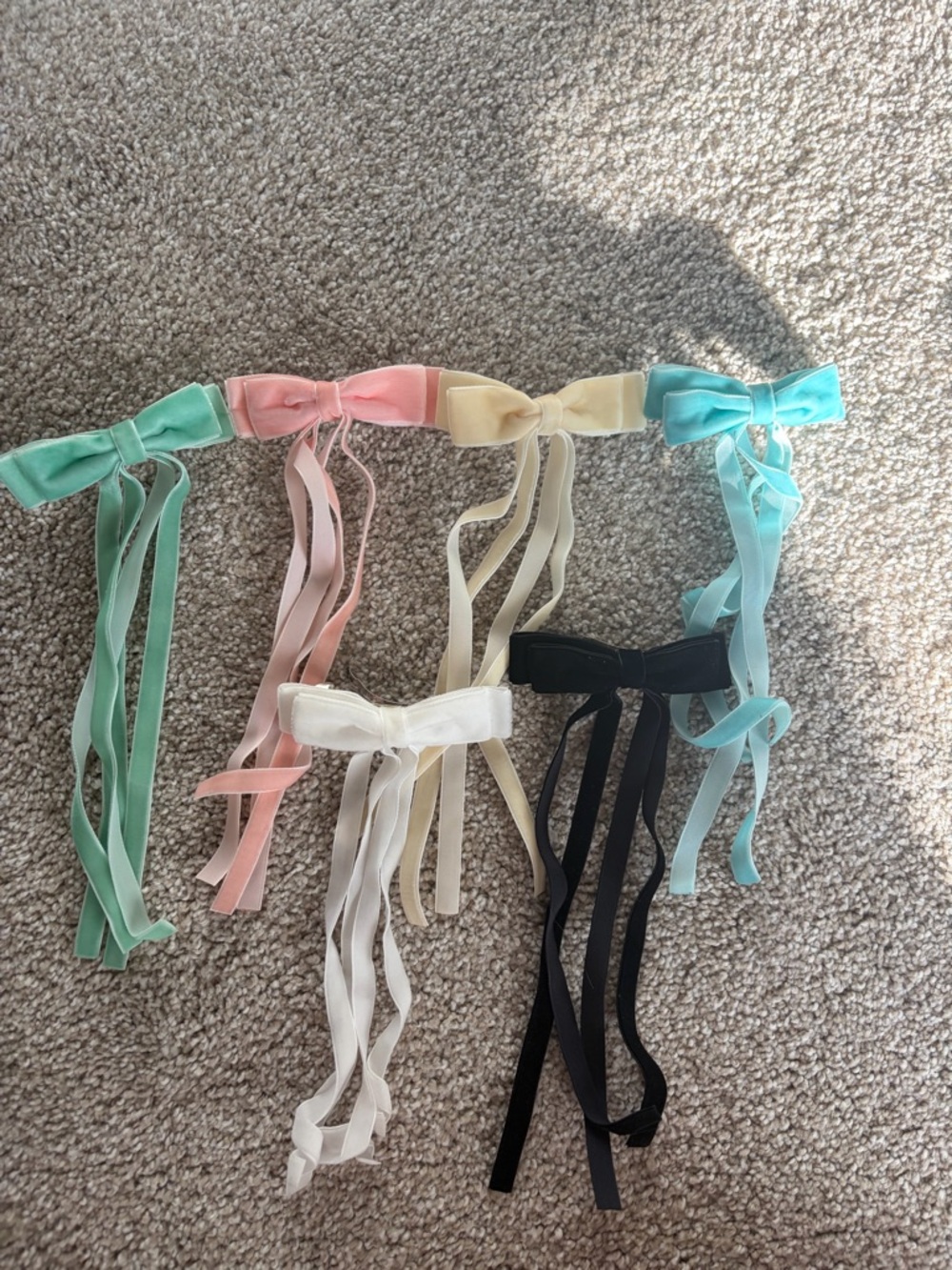 Velvet hair bows clip set